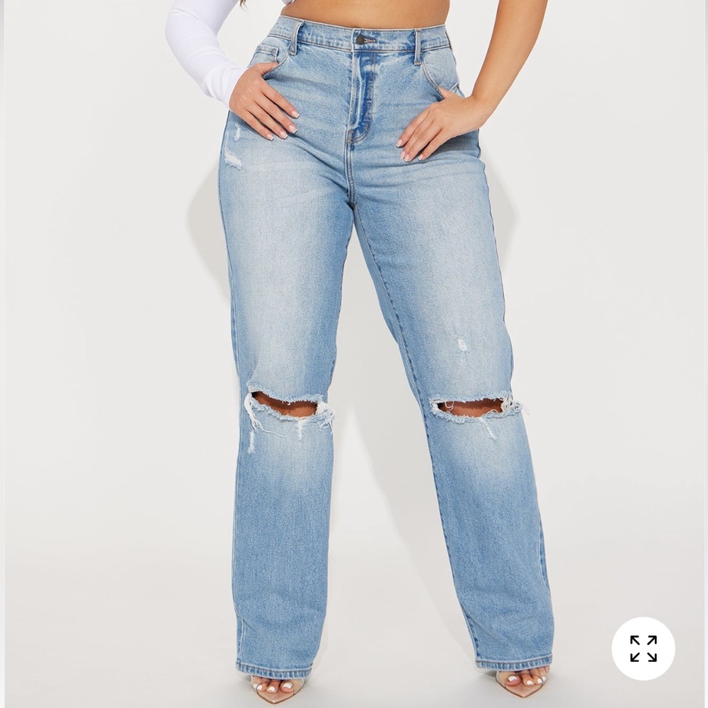 Tall Girl - Women's Light Blue Distressed Jeans
